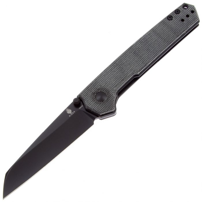 Складной нож Kizer Domin Wharn Black, сталь 154CM, рукоять микарта