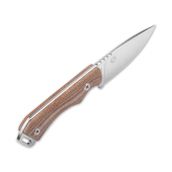 Нож Workaholic QSP SK03, сталь N690, рукоять микарта, коричневый