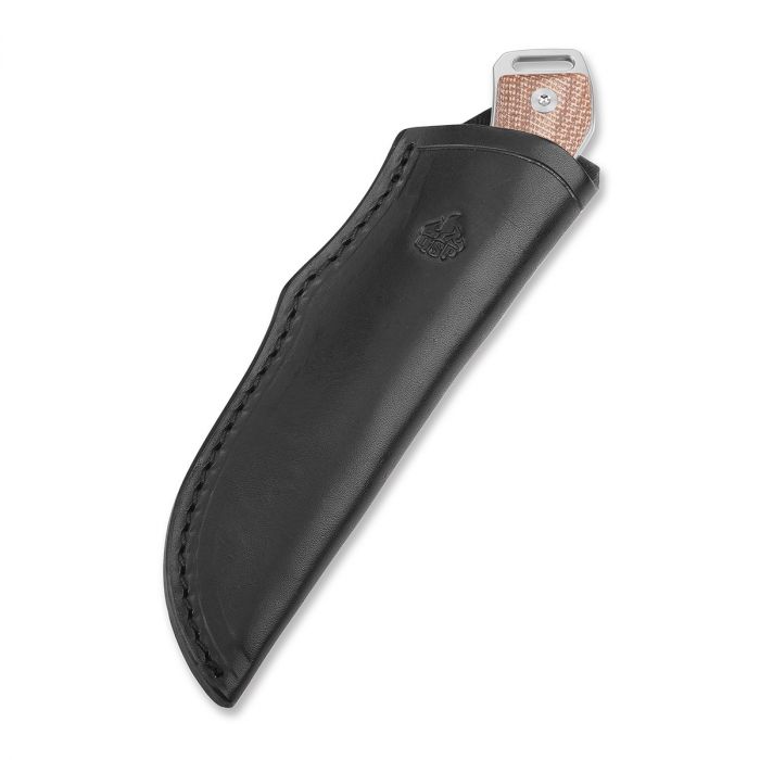 Нож Workaholic QSP SK03, сталь N690, рукоять микарта, коричневый